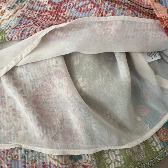 Maison d‘Amélie Pastel Flowy Peasant Top Floral Patchwork Boho Chic Hippie XS - Picture 8 of 10